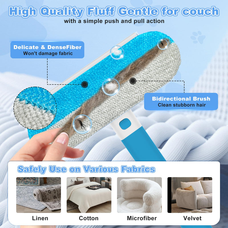 4 in 1 Multifunctional Pet Hair Removal Tool, Dog&Cat Hair Remover for Couch Carpet Furniture, Pet Hair Removal Broom with 17.7Inch Extendable Long Handle&Reusable Washable Cat Hair Remover Brush - PawsPlanet Australia