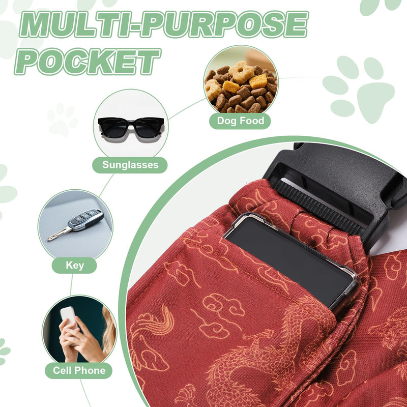 sourcing map Dog Sling Carrier for Small Dogs and Cats Up to 16.5 Lbs, Adjustable Buckle with Pocket Pet Cross Body Shoulder Bag, (Red, 1 Pcs) Intended for Outdoor Travel/Camp Red - PawsPlanet Australia