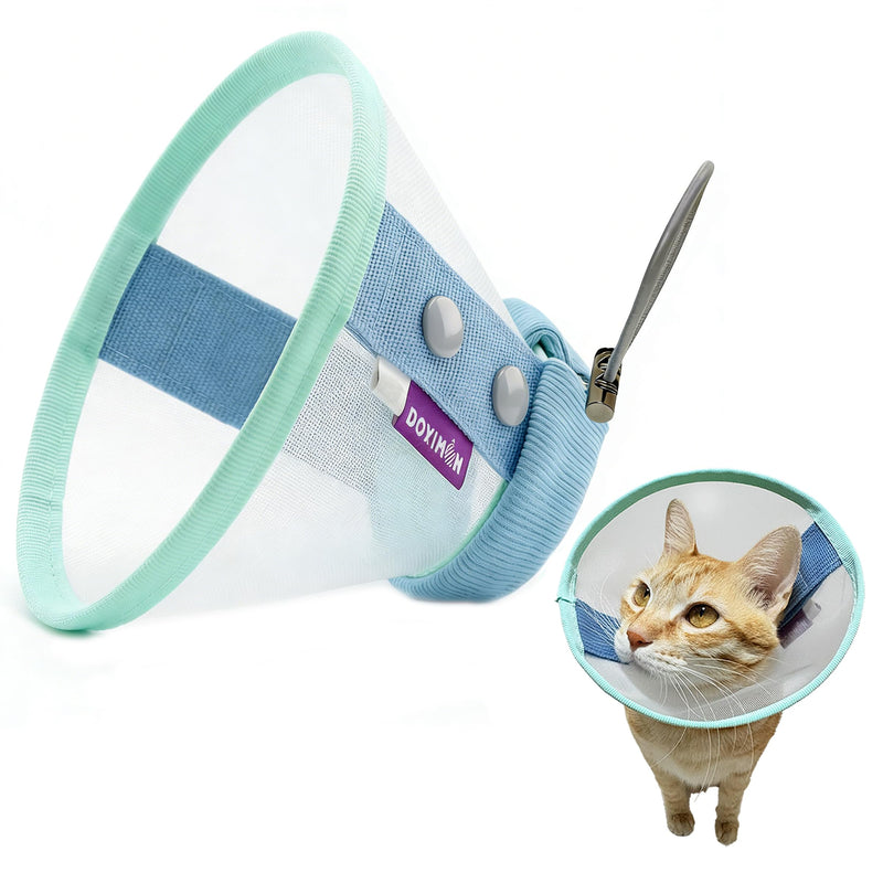 Cat Cone Collar Soft, Mesh Recovery E Collar for Cats, Breathable Elizabethan Collar After Surgery, Ear Care, Size L for 12-18 lb Cats Large