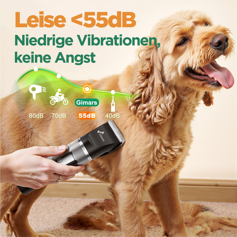 Gimars 2 in 1 Dog Clippers with Stainless Steel Dog Grooming Scissors Kits - Silver