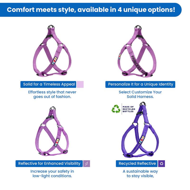 Pawtitas Dog Harness Small Sized Dog Orchid Purple Dog Harness Step in from a Senior Dog to a Puppy Harness Adjustable Reflective Dog Harness S Reflective Dog Vest Small (Pack of 1) Orchid ⚡Reflective - PawsPlanet Australia