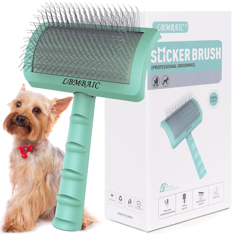 Slicker Brush For Dogs Fluffy with Extral Long Pin and 7.5inches Wide Tooth Metal Grooming Comb - PawsPlanet Australia