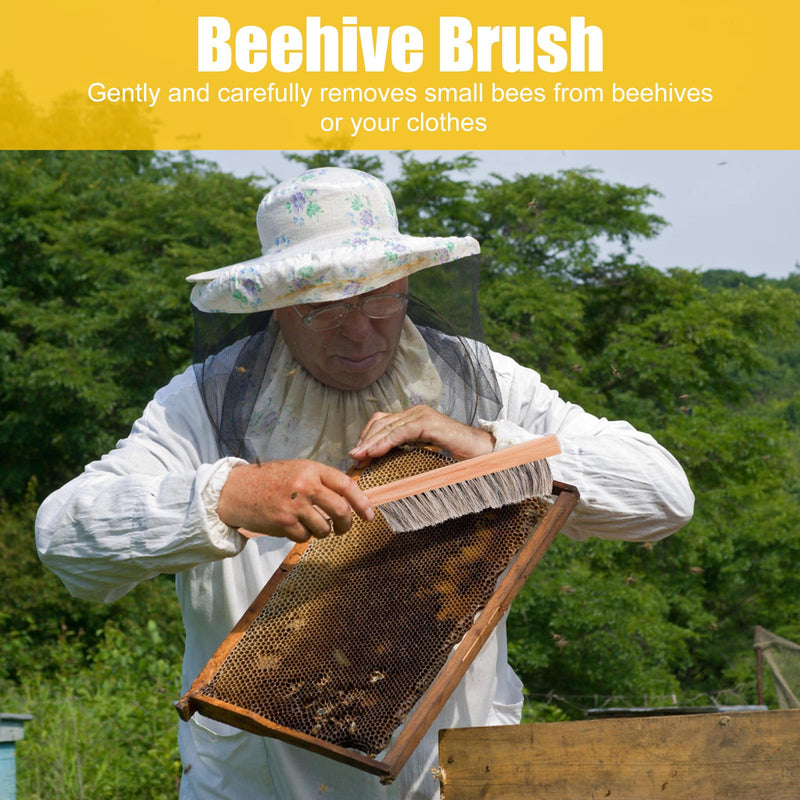 Beekeeping Brush for Beekeepers, Soft Bristles Cleaning Brush with Ergonomic Wooden Handle - Gentle Cleaning Tool for Durable Use, Bee Hive Supplies Beekeeping Equipment for Bee Keepers - PawsPlanet Australia