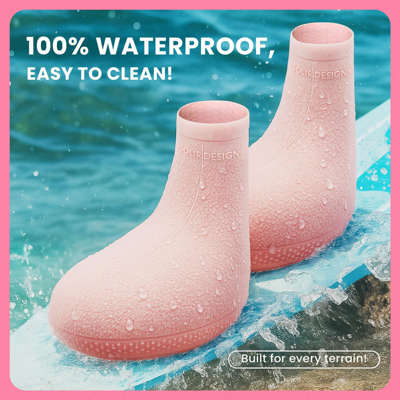 Dog Boots for Hot Pavement & Cold Weather – Ultra-Elastic Silicone, Easy On/Off Dog Shoes for Protects Paws & Prevents Licking, High Grip Non-Slip Dog Booties for Beach & Snow (Pink, Medium) Pink - PawsPlanet Australia