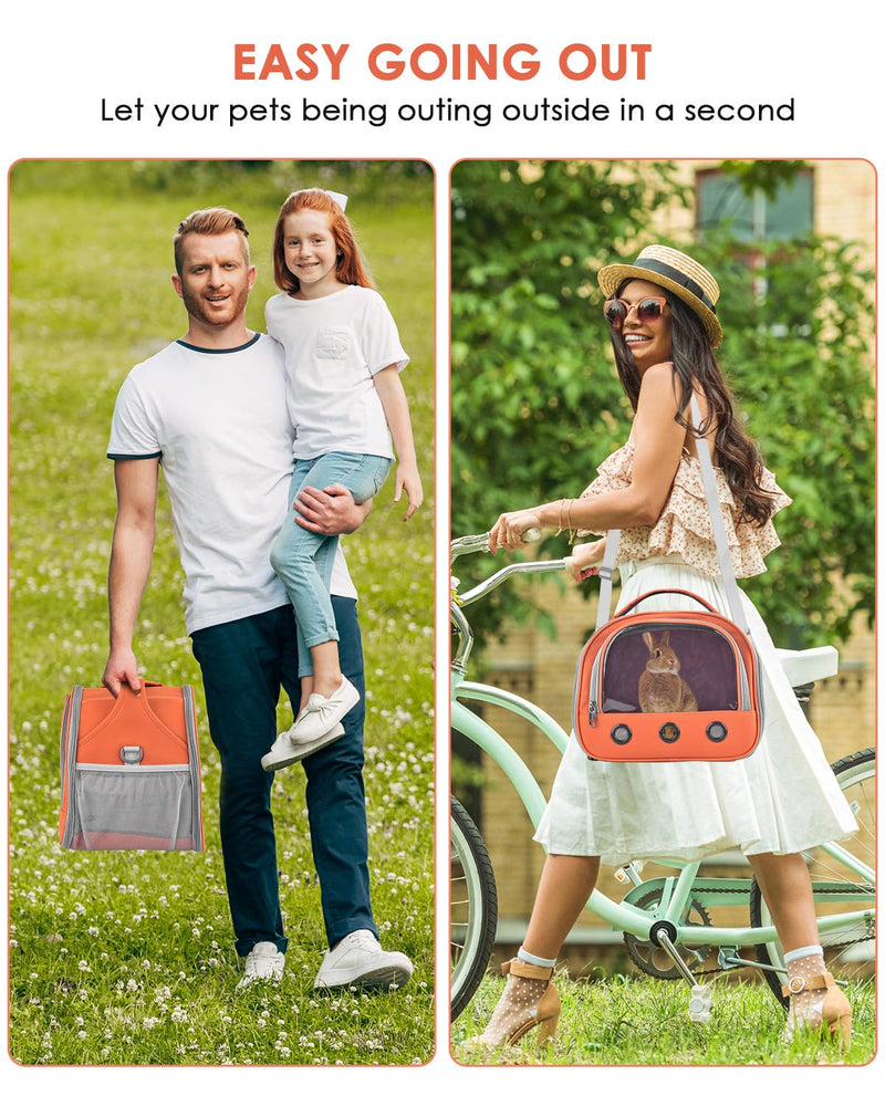 Bissap Guinea Pig Carrier Bag, Portable Small Animal Carrier Pouch for Hamster Chinchilla Rabbit Gerbil Hedgehog Sugar Glider Outgoing Travel Carrying Case -Orange Orange - PawsPlanet Australia