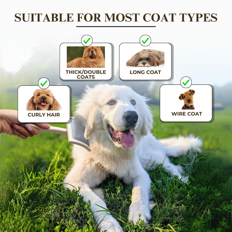 Specialized Grooming Tool for Great Pyrenees and Doodles (Goldendoodles, Poodles & Labradoodles) - Dog Slicker Brush & Comb Kit: Work Through Dense and Long Coats, for Both Matted Hair and Shedding - PawsPlanet Australia