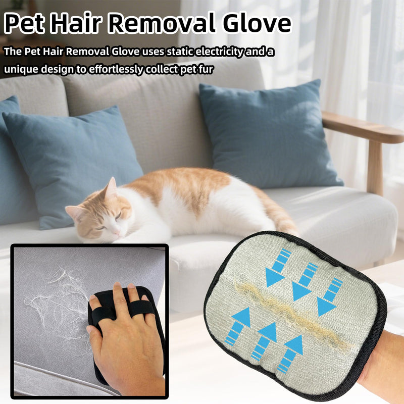 Pet Hair Removal Glove Brush for Cats & Dogs Reusable Electrostatic Hair Remover Glove Tool Grooming Gloves for Pet Hair Remover for Couch, Furniture, Carpet, Curtain 1PC Black - PawsPlanet Australia