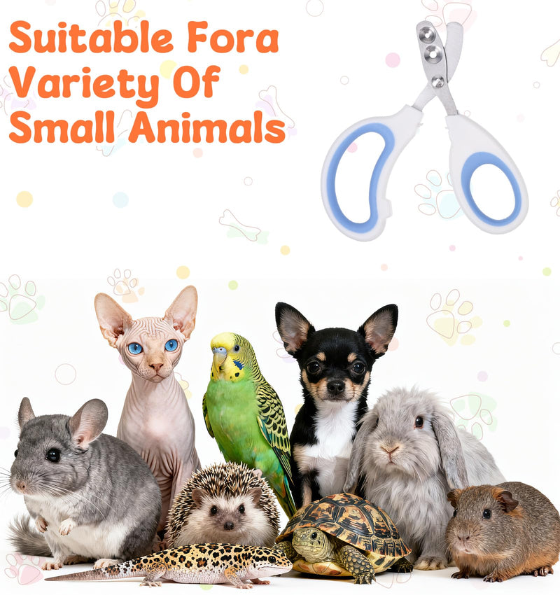 2Pcs Pet Nail Clippers, Dog Cat Nail Clipper with Guard for Cats Small Dogs Animal Claws Trimmer Ideal for Bearded Dragon Cats Rabbit, Non-slip Handle & Stainless Steel Blades, Safe & Easy to Use - PawsPlanet Australia
