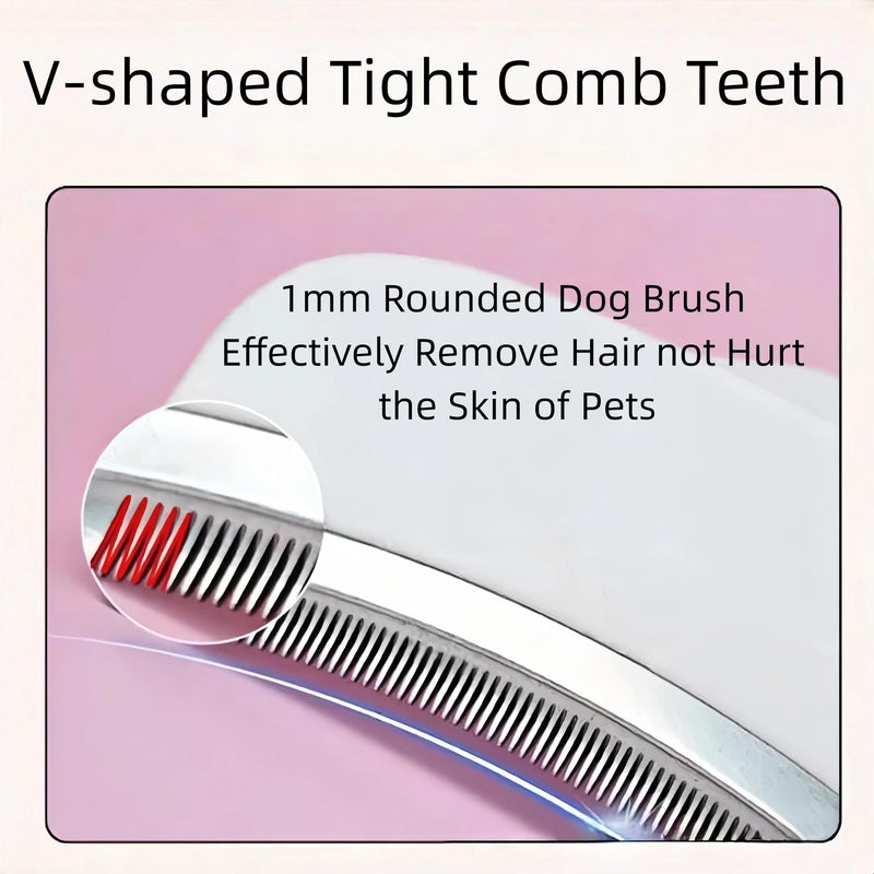 Blue Small Dog Shedding Brush - Tight V-shaped Teeth Deshedding Comb with Curve Blade, Pet Deshedding Tool for Cats and Dogs Blue - PawsPlanet Australia