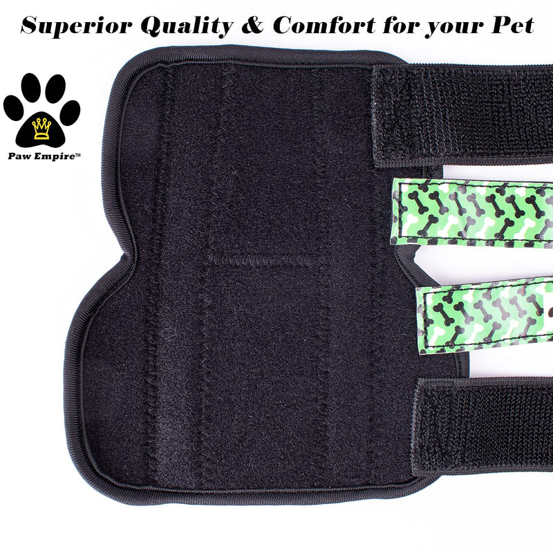 Pair of Dog Leg Braces, Ultra Supportive, Comfortable, Dual Metal Springs, Canine Hock Brace for Joint Arthritis, Assists Injury & Sprains (Pink Dog Bone, Large) Pink Dog Bone