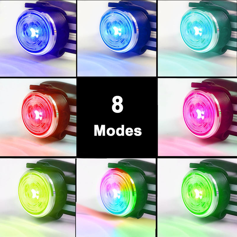 Tubasion Dog Lights for Night Walking, Tubasion Upgraded 8 Modes Rechargeable Dog Collar Light for Nighttime Clip On, IP66 Waterproof and Durable Silicon Band Safety Lights for Pet Collar(2-Pack) 2-Pack - PawsPlanet Australia