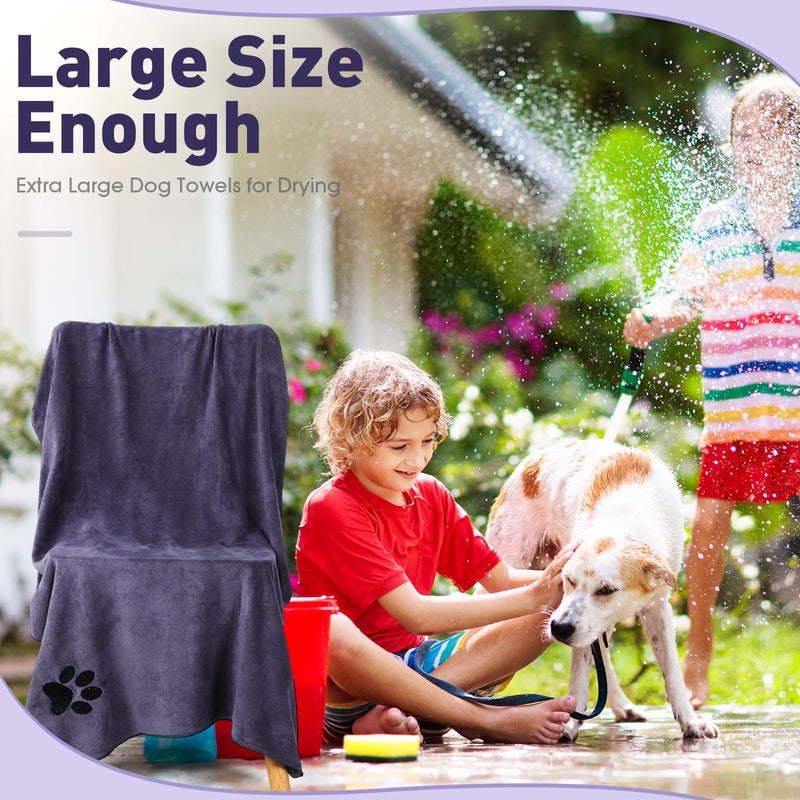 71 x 31.5'' Extra Large Dog Towels for Drying Dogs Large Absorbent Soft Microfiber Pet Grooming Towel Bath Towel for Large Dogs Dog Bath Supplies for Large Dogs, Grey - PawsPlanet Australia