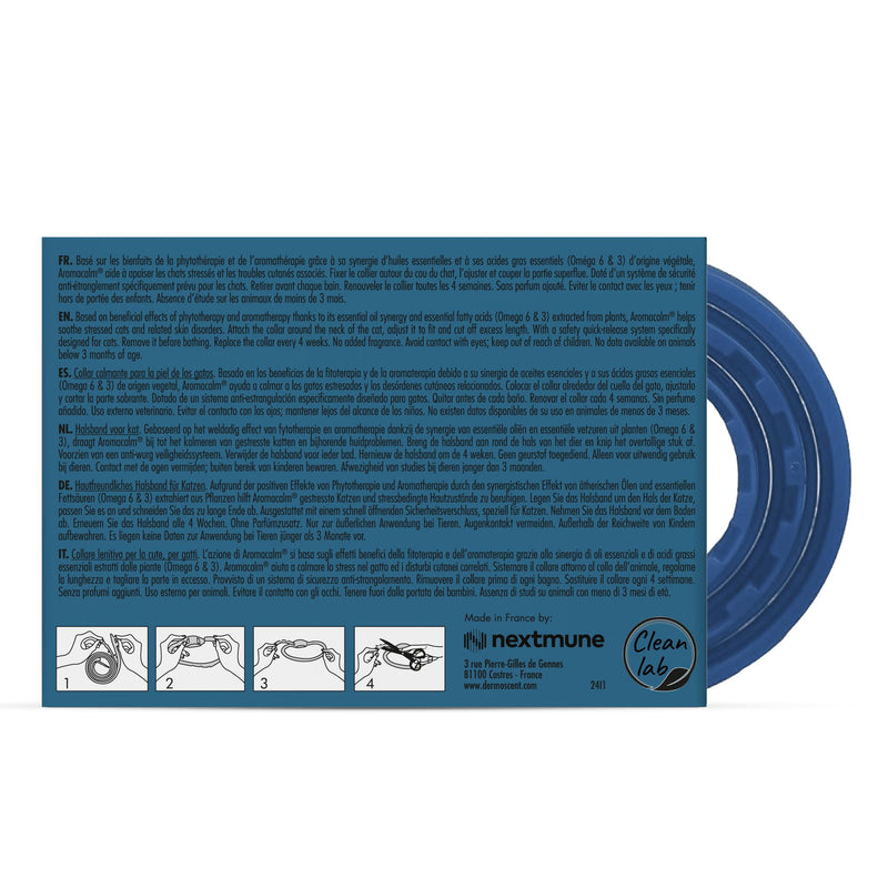 Dermoscent Aromacalm Stress Relief Collar for Cats | Soothes Skin, Calms Naturally | Aromatherapy Infused, Hemp Seed Oil Formula