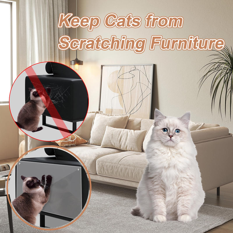 Door Protector from Dog Scratching, 197"x12" Anti Cat Scratch Furniture Protector, Single-Sided Sticky Thicken Vinyl Couch Protector from Cat Claws for Furniture Sofa Door Walls (30 Pins) 197"×12"+30pins - PawsPlanet Australia