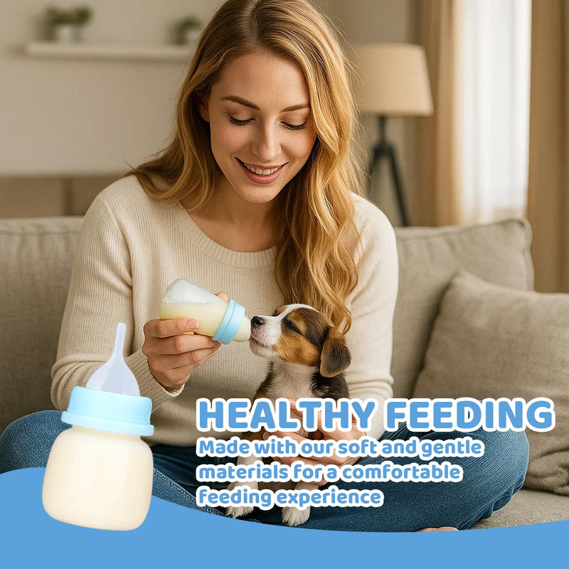 Kitten Bottle Feeding Kit, 3 Nipples and 1 60mL Bottle, Beige Kitten Baby Bottles for Nursing Newborn, Kitten Nursing, Bottles with Nipples - PawsPlanet Australia