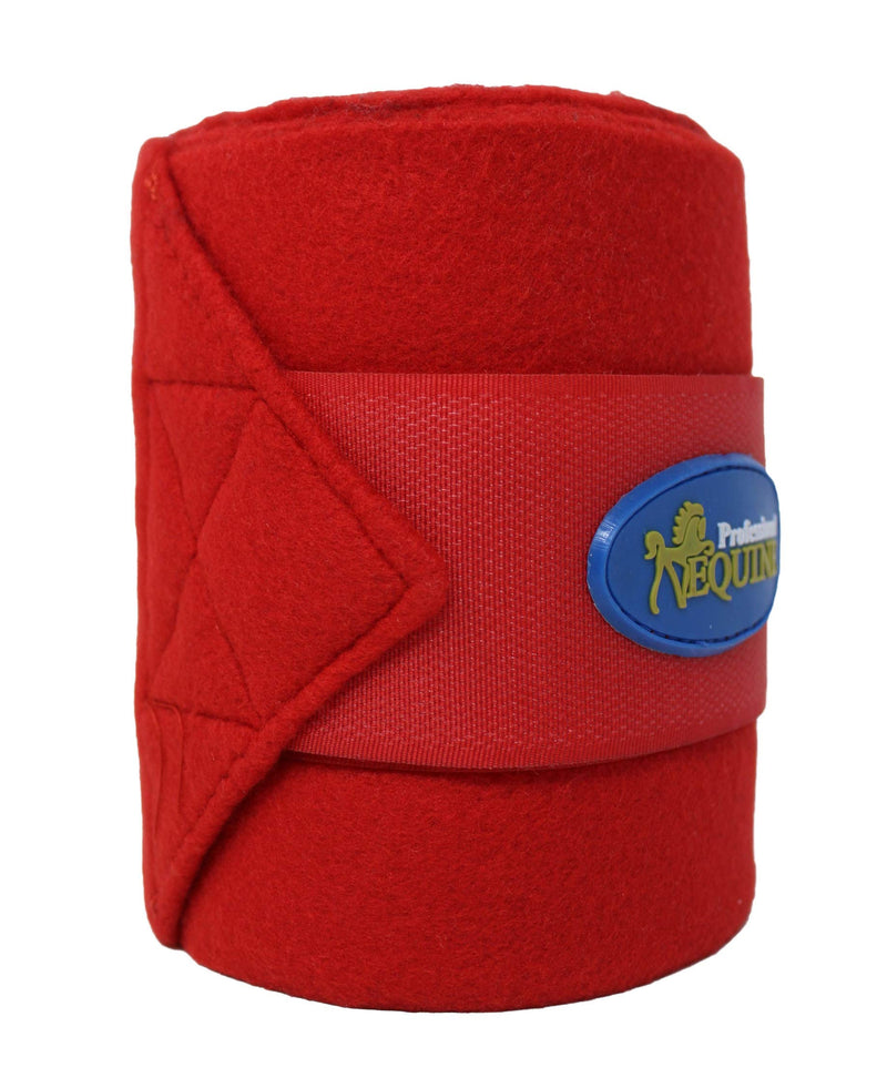 CHALLENGER 10ft Horse Grooming Leg Polo Wrap Set of 4 Soft Fleece 95R Red 10' x 5"