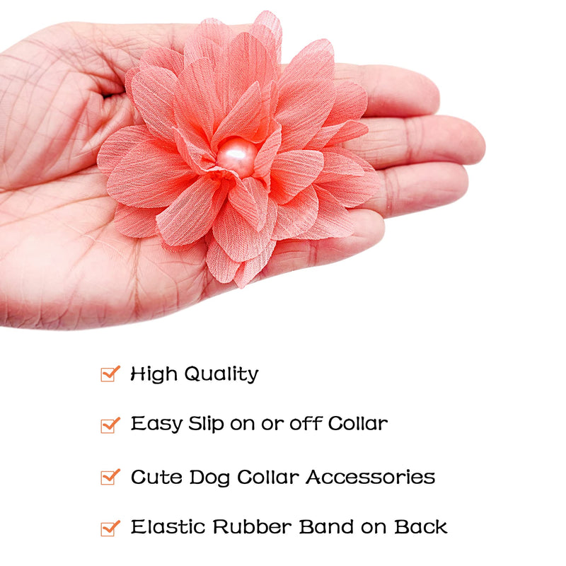 PET SHOW 4pcs Dog Flowers Collar Charms Slides Attachment Accessories For Small Medium Large Dogs Cat Puppy Bows Grooming Supplies… A 3" - PawsPlanet Australia