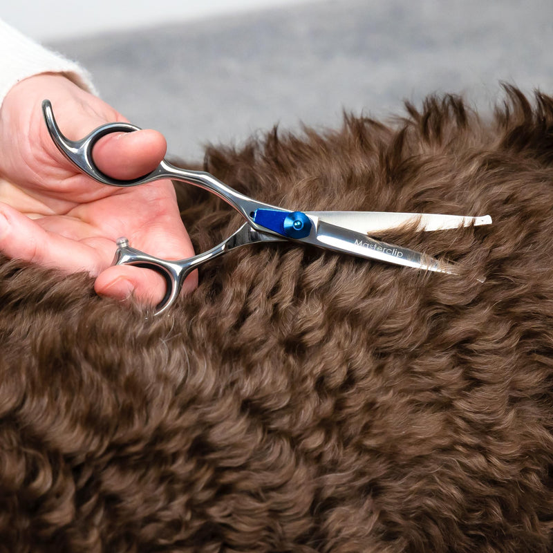 MASTERCLIP 6” Essentials Bull Nose Safety Scissors – Professional High Grade Stainless Steel Easy Grip Dog Grooming Scissors – Suitable for Trimming Delicate Areas (Left Handed)