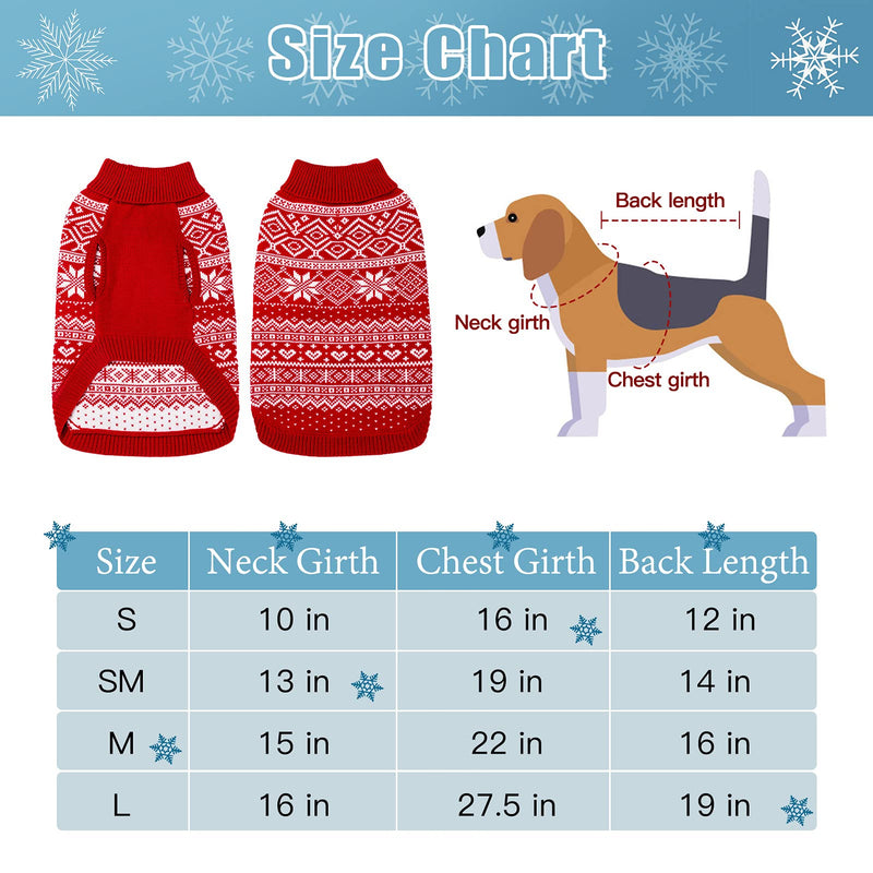 HOMIMP Dog Sweater Argyle - Warm Sweater Winter Clothes Puppy Soft Coat, Ugly Dog Sweater for Small Medium and Large Dogs, Pet Clothing Boy Girl Red