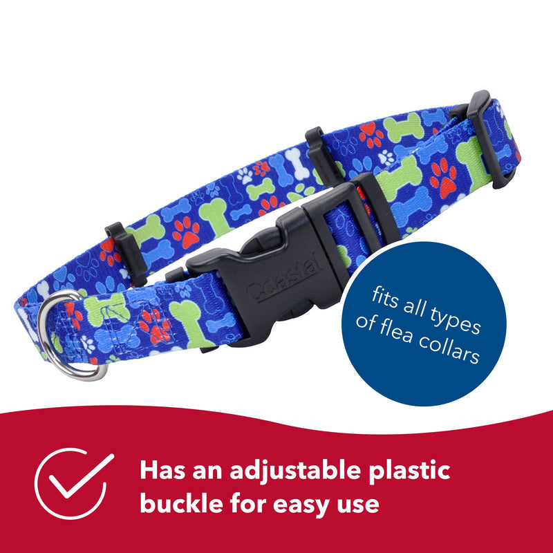 Coastal - Secureaway Flea Collar Protectors 1" x 20" Medium Multi Bones - PawsPlanet Australia