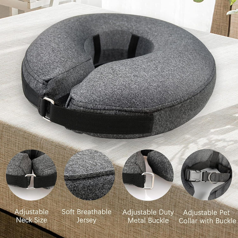 MIDOG Dog Cone Collar, Inflatable Dog Neck Donut Collar Alternative After Surgery, Soft Protective Recovery Cone for Small Medium Large Dogs and Cats Puppies - Alternative E Collar (Gray, XL) Grey X-Large(Neck:18"-24") - PawsPlanet Australia