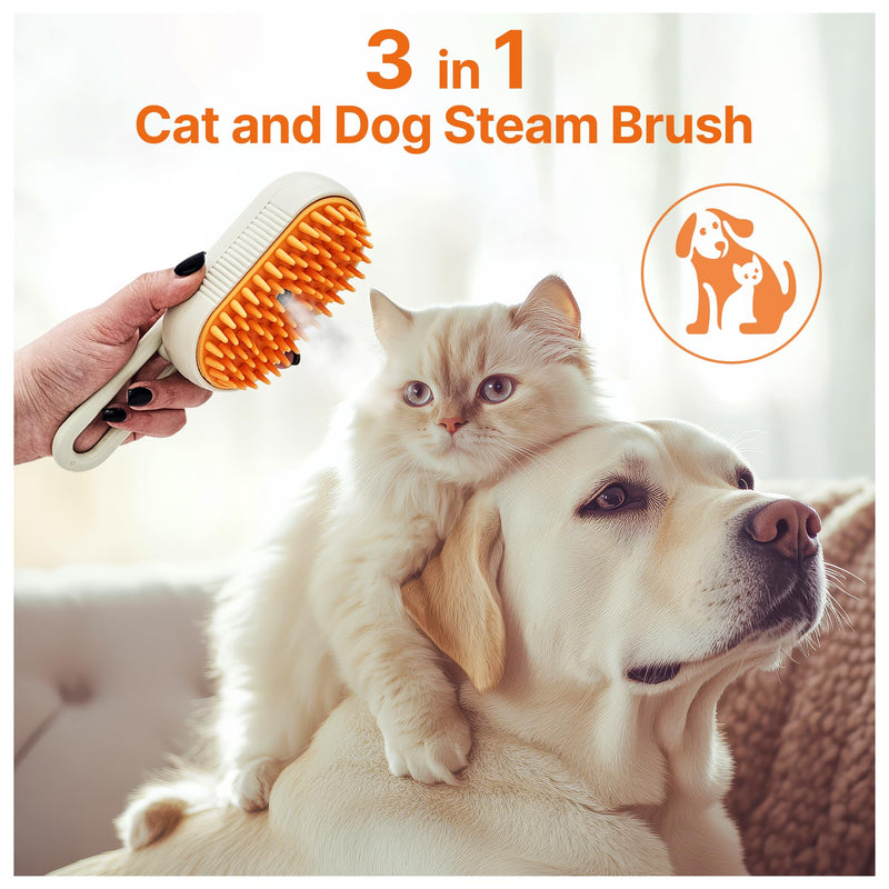 4 in 1 Cat steam brush, steam brush for dogs, rabbits., Pet spray comb for shedding and grooming, Gentle Technology, Easy-to-Clean, massage, Grooming Washable, useful for shedding - PawsPlanet Australia