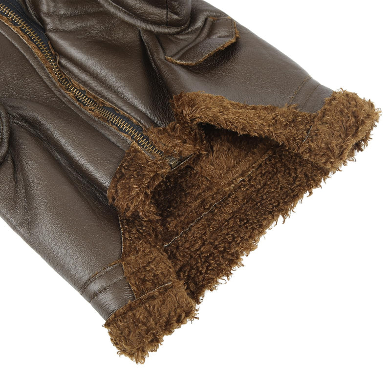 Dog Leather Jacket, Dog Winter Leather Coat Warm for Small Medium Large Dogs for Cats for Winter for Outdoor (S)
