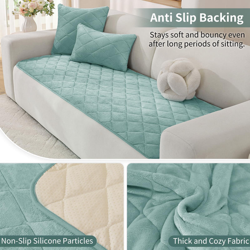 Fuzzy Pet Couch Covers for Dogs Washable, Non-Slip Sofa Slipcover Cushion Protector, Thick Soft Dog Couch Cover Protector, Couches Mat for Couches and Sofas (27.6" x 35.4", Turquoise) Turquoise 27.6" x 35.4"/ 1 Pack - PawsPlanet Australia