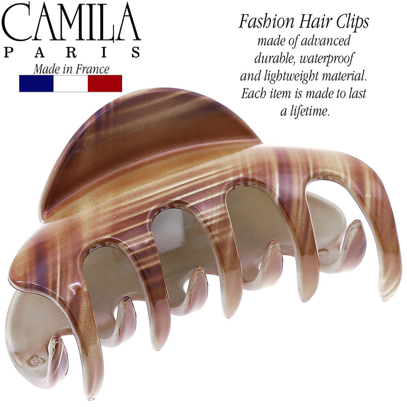 Camila Paris CP3216 French Hair Clip for Women for Thick Hair for Long Curly Wavy Hair, Large, Girls Hair Claw Clips Jaw Styling Hair Accessories for Women, Strong Hold No Slip Grip, Made in France Brown - PawsPlanet Australia
