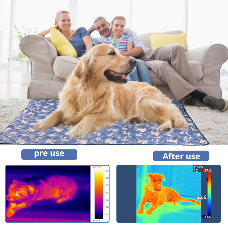 Dog Cooling Mat, Washable Dogs Cats Pet Non-Toxic Cooling Pads Summer Sleeping Kennel Mats，Pet Self Cool Ice Blanket for Indoor & Outdoor Dog Beach Essentials Large Large(40*55) - PawsPlanet Australia