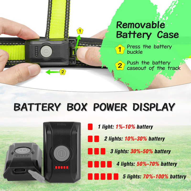 Light Up Dog Harness, Rechargeable LED Dog Harness, Glow in The Dark Dog Vest, Adjustable Pet Lights for Night Walking, Reflective Safety Vest for Medium Large Pet (Green, S) Green - PawsPlanet Australia