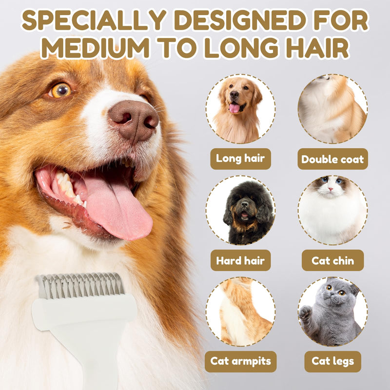 2Pcs Cat Hair Brush, Cat Brush for Indoor Cats Grooming and Shedding, ABS Knotting Comb, Efficient Defluffing Pet Deshedding Tools for Kitten Dogs - PawsPlanet Australia