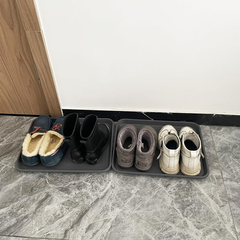 PetLike Boot Tray for Entryway Indoor, Pet Food Mat Tray, 16.7 x 12.8 inch 2 Packs, Waterproof Rubber Mat for Boots, Shoes, Pets, Garden 16.7x12.8 INCH Grey New - PawsPlanet Australia