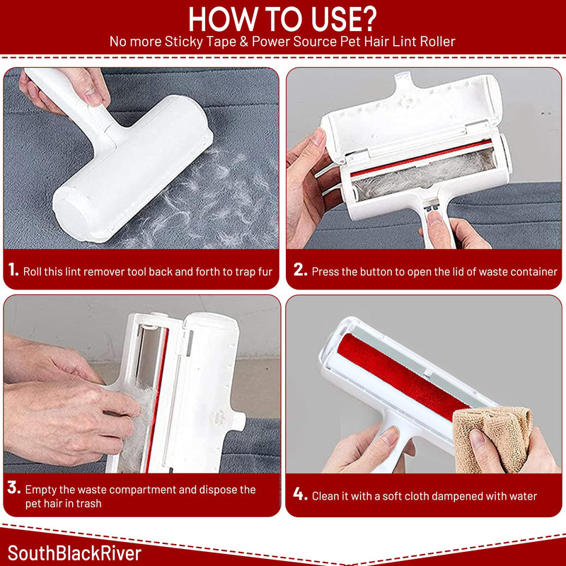 SouthBlackRiver - Pet Hair Remover - Dog Hair Removal Products - Removes Dog and Cat Hair. Pet Hair Remover For Carpet, Car Seat, Bed, Clothing, Couch. Pet Hair Remover For Furniture - PawsPlanet Australia