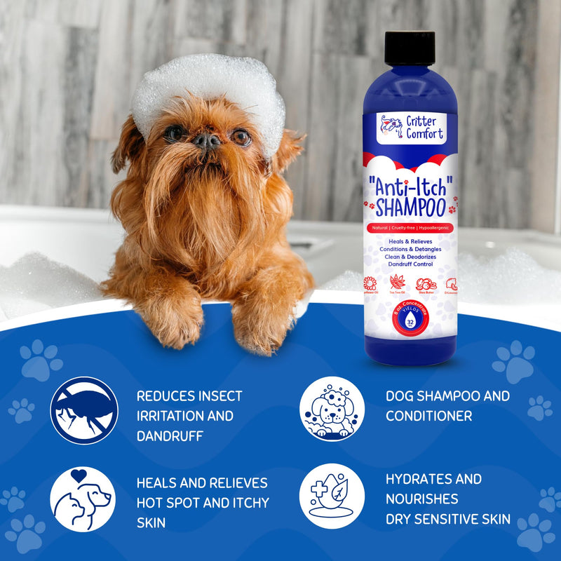 Premium Dog Grooming Kit – Tea Tree Oil (1%) Anti-Itch Shampoo, Self-Cleaning Slicker Brush & Grooming Glove – Skin Support & Coat Maintenance System - PawsPlanet Australia