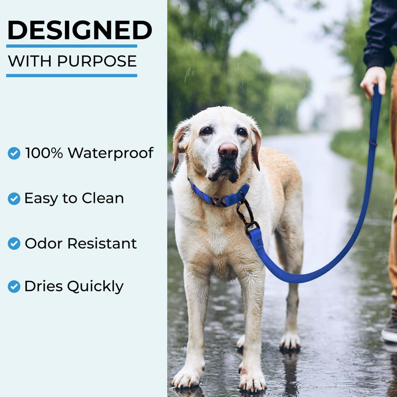 Essential Biothane Dog Leash, 3 Ft Training Lead, Cobalt Blue, Waterproof, Odor Proof, Made in USA, Self Locking Swivel Carabiner 3 Ft x 3/4" - PawsPlanet Australia