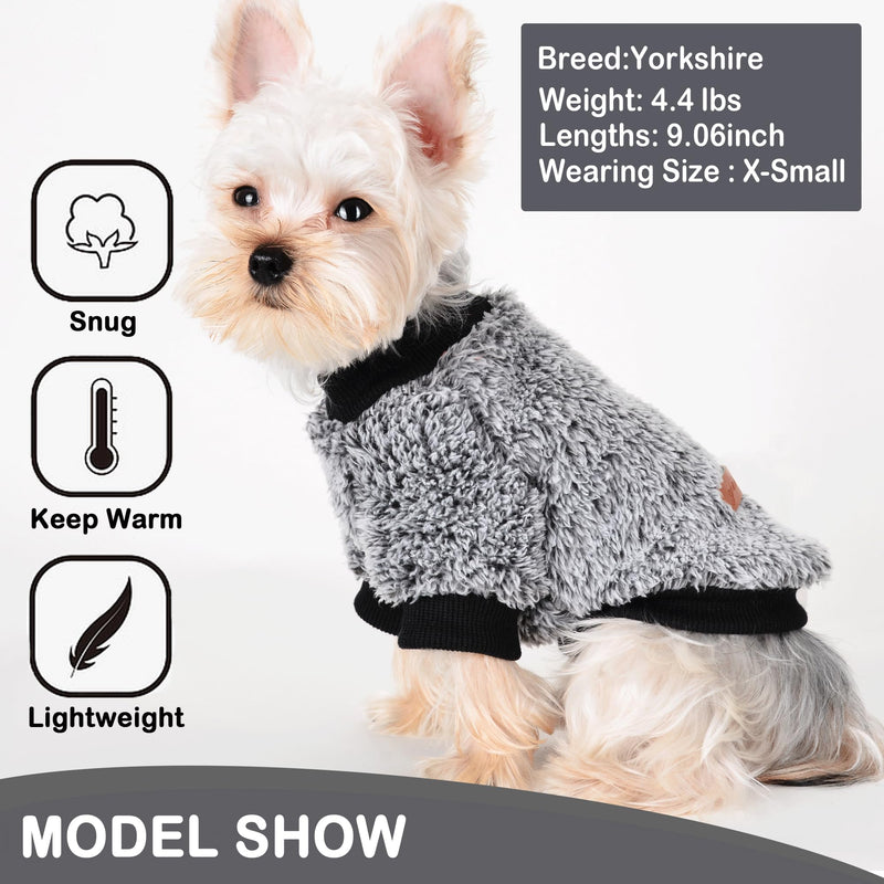 Dog Sweater Yikeyo Small Dog Sweater Pet Dog Clothes Dog Sweater Soft Thickening Warm Pup Dogs T-Shirt Winter Puppy Sweater for Small Dogs Male Female Chihuahua Sweater (S, Black) - PawsPlanet Australia