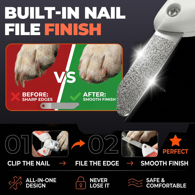 Dogs & Cats Nail Clippers with Light – Safety Guard Pet Nail Trimmer Reveals The Quick, Stainless Steel Blades, Beginner Friendly Grooming Tool for Home Use, Suitable for Small, Medium & Large Pets Blue - PawsPlanet Australia