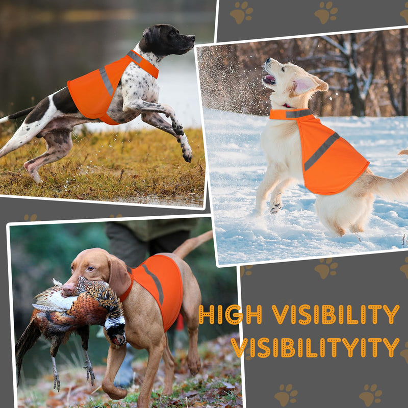Dog Reflective Vest, Orange Dog Hunting Vest for Outdoor, Adjustable Pet Jacket, Soft Pet Safety Clothes for Small Medium Large, 2 Packs Orange - 2 Packs XL - PawsPlanet Australia