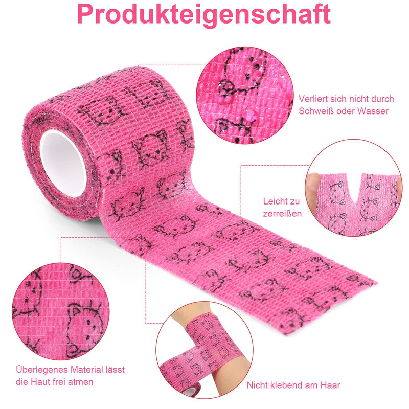 tonyg-p 12 Rolls of Self-Adhesive Bandage Cohesive Bandage Elastic Fixation Bandage Vet Wrap Pet for Finger Wrist, Knee, Ankle Sprains and Swelling 5 cm x 4.5 m