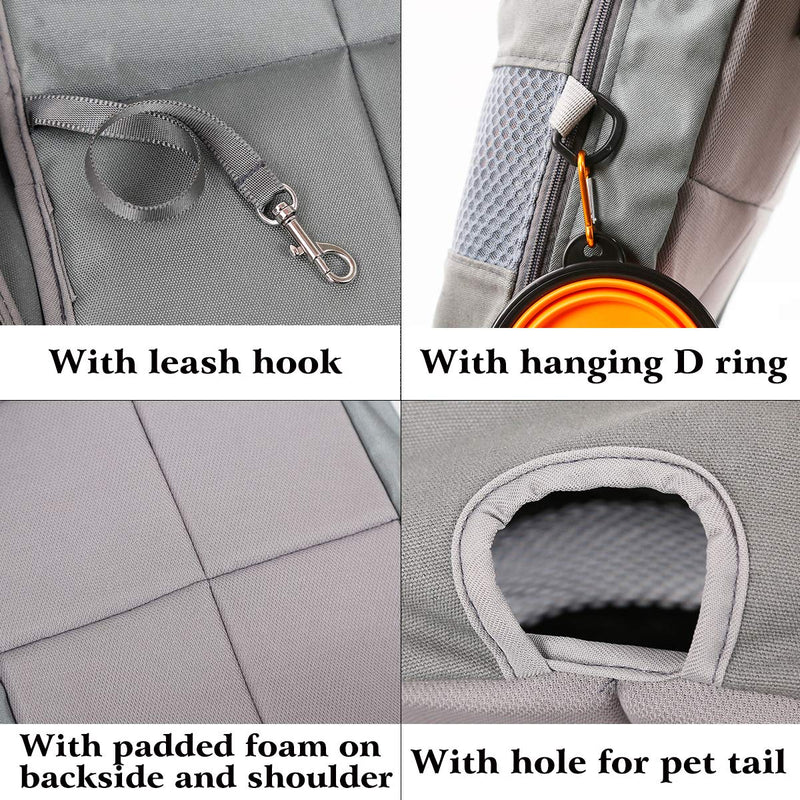 Lifeunion Legs Out Dog Carrier Backpack Hands-Free Adjustable Pet Travel Carrier for Small Medium Dogs Cats Motorcycle Hiking Walking (Grey) Grey - PawsPlanet Australia
