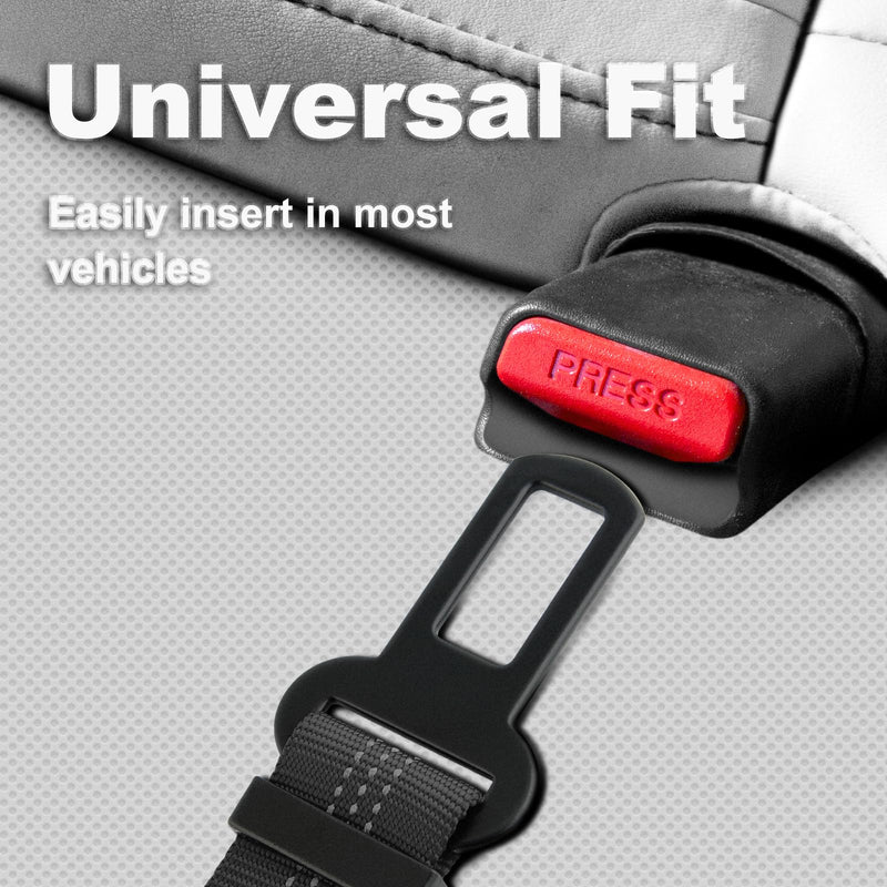 Plutus Pet Dog Seat Belt for Car, Adjustable Dog Car Harness with Carabiner Clip, Reflective Safety Dog Seatbelt Leash with Elastic Bungee, Black - PawsPlanet Australia