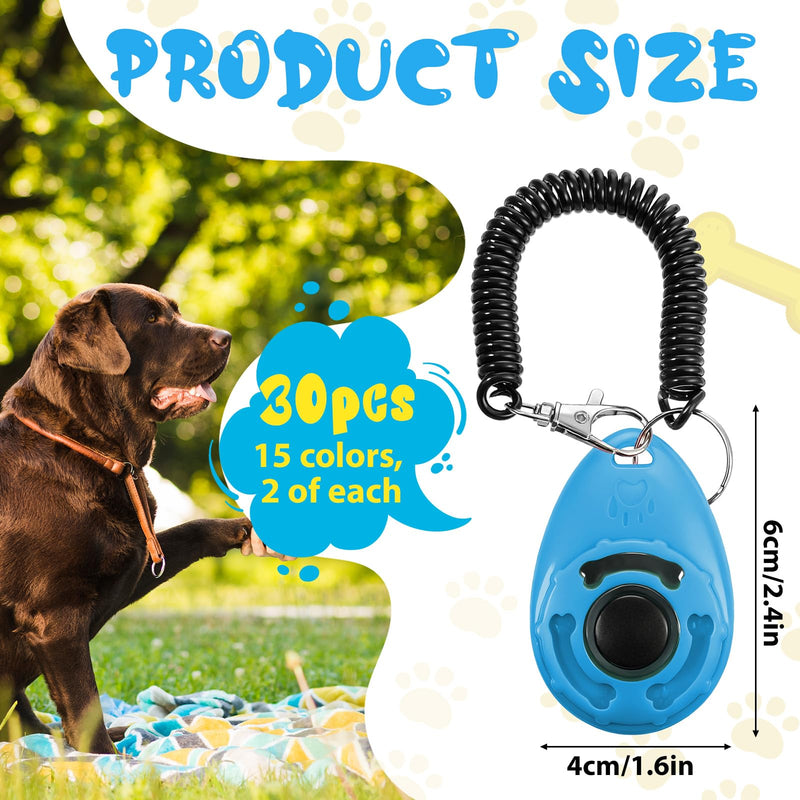 30 Pcs Dog Training Clicker, Pet Behavioral Training Clickers with Wrist Strap Bird Clicker Cat Clickers Puppy Trainings Supplies for Dogs Cats Horses Birds Behavioral Train Accessories - PawsPlanet Australia