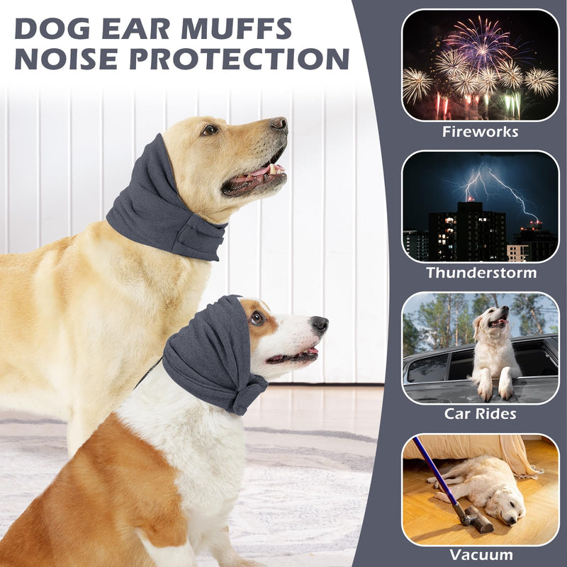 No Flap Ear Wraps for Dogs,Dog Ear Muffs Noise Protection,Snoods for Dogs Ear Warmer,Dog Headband,Dog Ear Covers for Bath Grooming Force Drying Anxiety Relief,Dog Head Wrap,Dog Calming Hoodie Gray,S S - PawsPlanet Australia