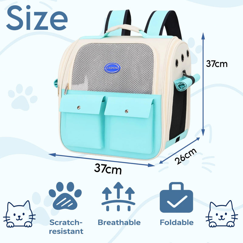 Cat Backpack - Cat Carrier Backpack Pet Carrier Bag Rucksack Back Travel Small Dog Puppy Carriers Collapsible Box Carry Cage Bags For Travel Kitten Cute Walking Bags For Travelling Pet Bag Soft - PawsPlanet Australia