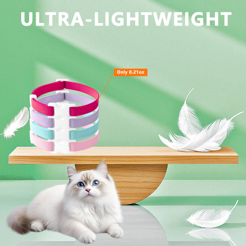 Elastic Cat Collar, Stretch Cat Collar Quick Release, Bright Colors Safety Kitten Collar Adjustable Collar for Kittens, Lightweight Soft Polyester Collars for Boy Girl Cats (Lightblue,S) Small Lightblue - PawsPlanet Australia