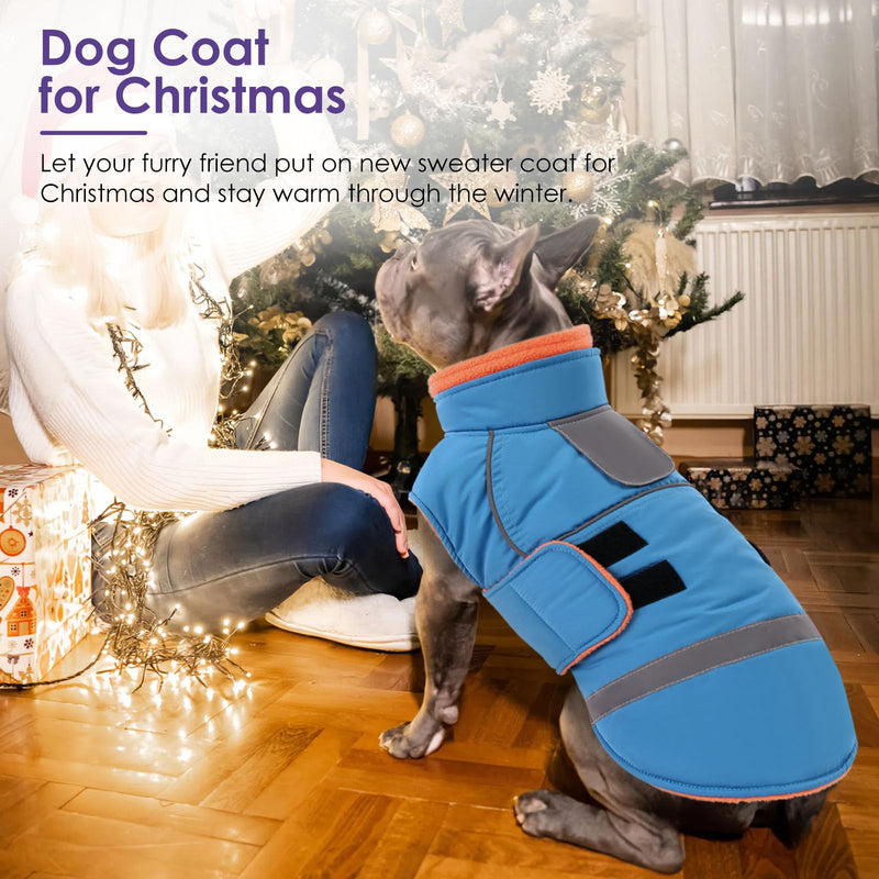 SUNFURA Dog Coat, XXXL Dog Winter Jacket, Warm Snow Jacket for Extra Large Dogs, Reflective Puffer Coats Waterproof Snowsuit for Great Dane, Turquoise XXX-Large