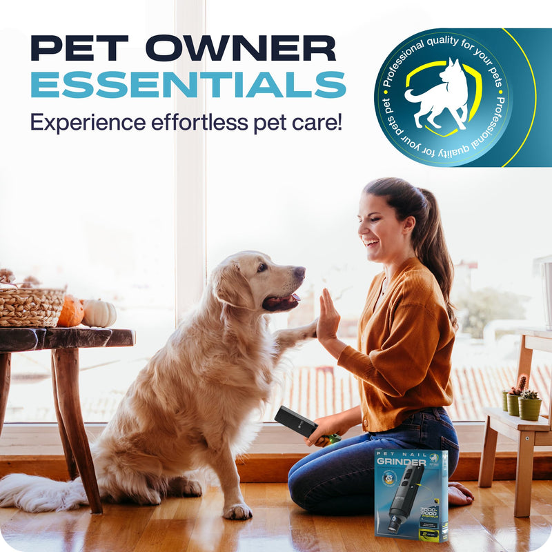 PETPROVED Dog Nail Grinders Silent Dog Claw Grinder Dog Nail Grinder for Dogs Claws Safe Dog Nail Trimmer Electric Pet Nail Grinder for Dogs Nail File Grey