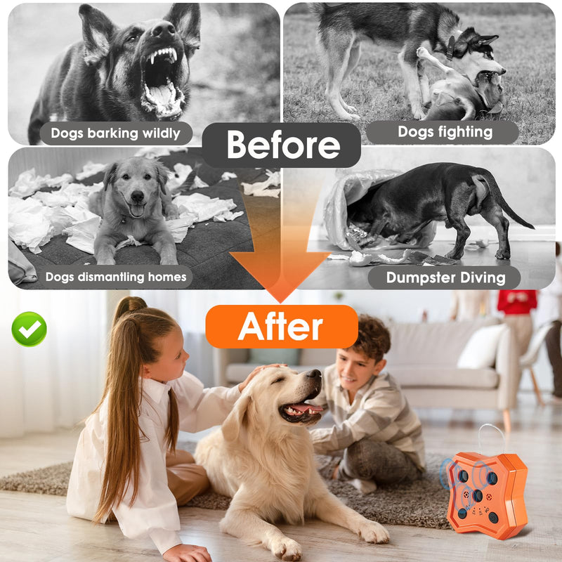 Anti Barking Device for Dogs: Ultrasonic Dog Bark Deterrent Devices with 3 Training Modes 50 FT | Dog Barking Silencer Bark Box for Indoor Outdoor | Stop Barking Control Device for Dogs (Orange) Orange - PawsPlanet Australia