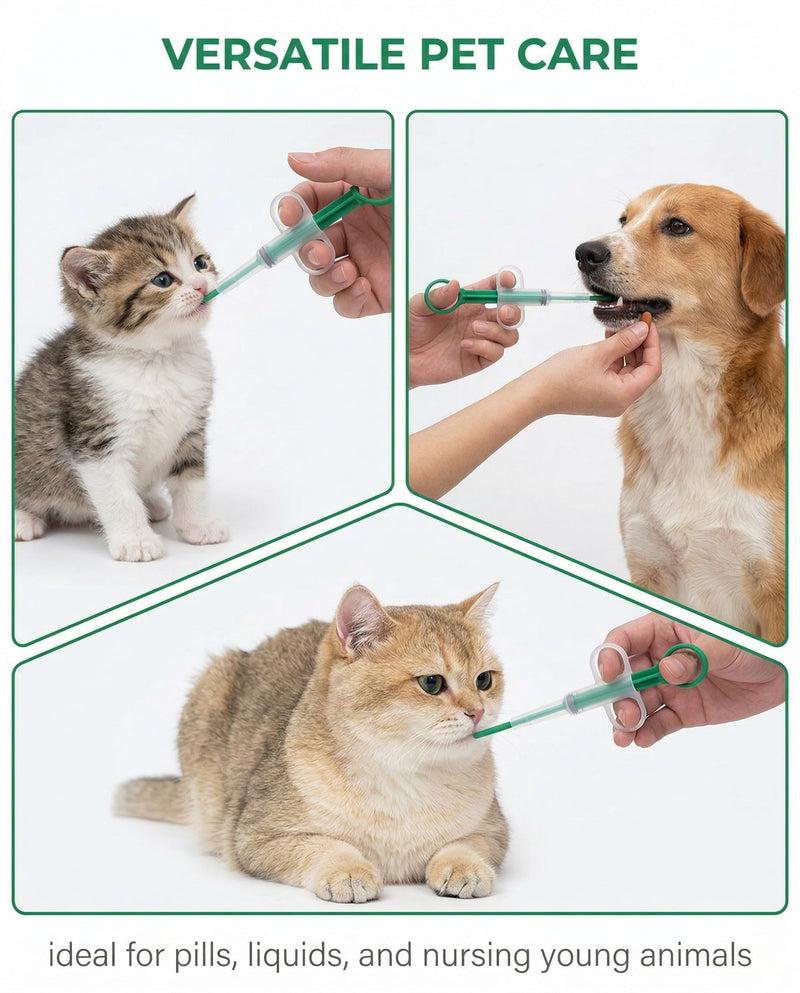 3 Pieces Tablet Dispenser for Cats, Medication Feeder Pet Pusher Shooter Pill Feeder Pet Medication Syringe Dogs Pet Feeders for Cats Dogs Small Animals (Green)